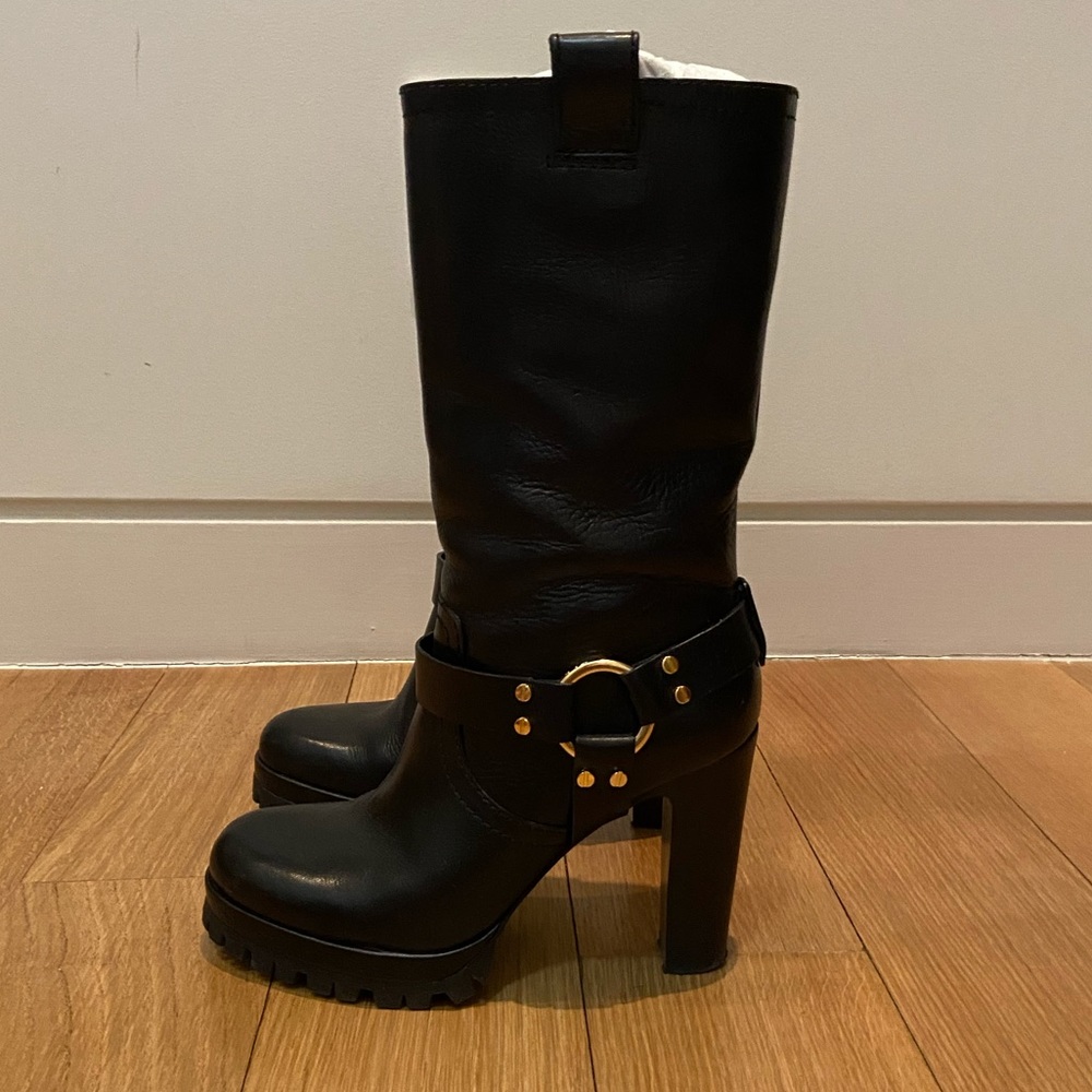 Tory Burch black leather boots size 8.5